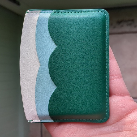 Kate Spade Green, Blue & White Cardholder Wallet - Picture 2 of 3